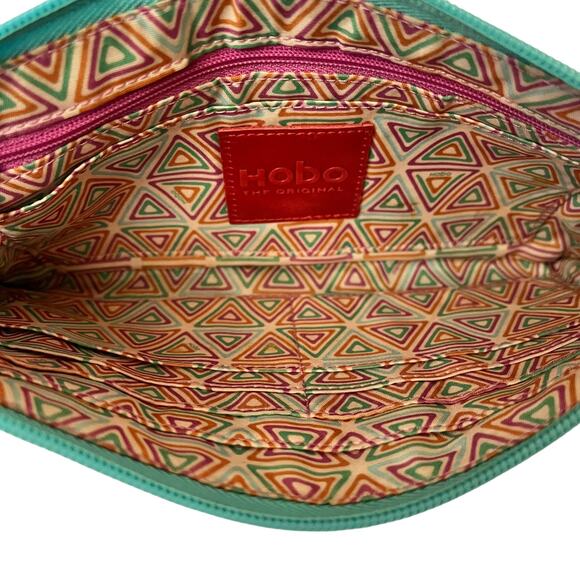 HOBO Vida Aqua Blue Leather Wristlet Bag - Picture 4 of 8